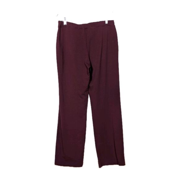 SAINT + SOFIA Maroon Red Apartment Pant Straight Leg Pull-On Women's 10 - Picture 2 of 5